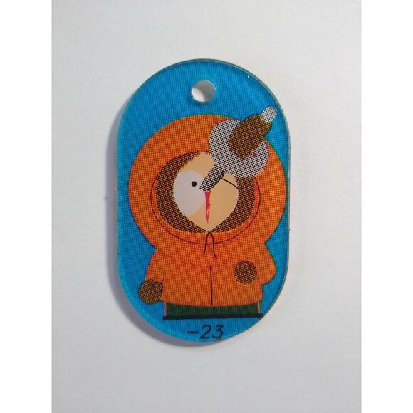 South Park Pinball Keychain Kenny Original NOS Plastic Promo 1998 Dark Orange - Picture 2 of 4